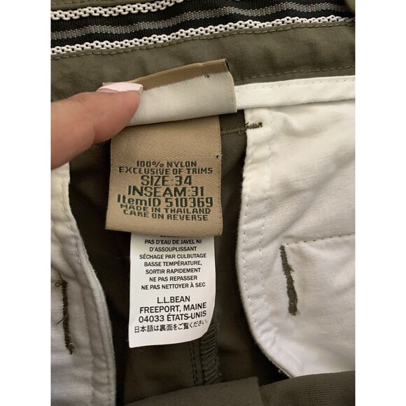 LL BEAN Men's 510369 Green Reinforced Hunting Nylon Pants Size 34 x 31 Outdoors - Picture 9 of 15